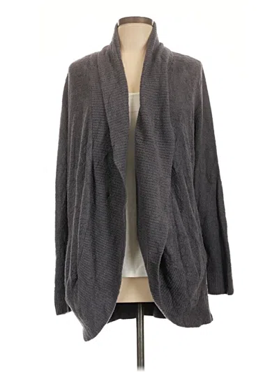 Pre-owned Barefoot Dreams Cozychic Lite Cardigan Sweater In Gray