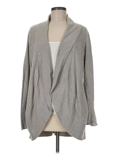 Pre-owned Barefoot Dreams Cozychic Lite Cardigan Sweater In Gray