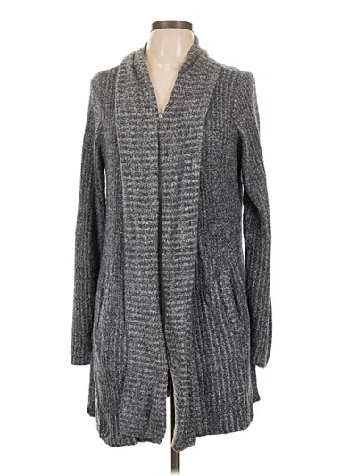 Pre-owned Barefoot Dreams Cozychic Lite Cardigan Sweater In Gray