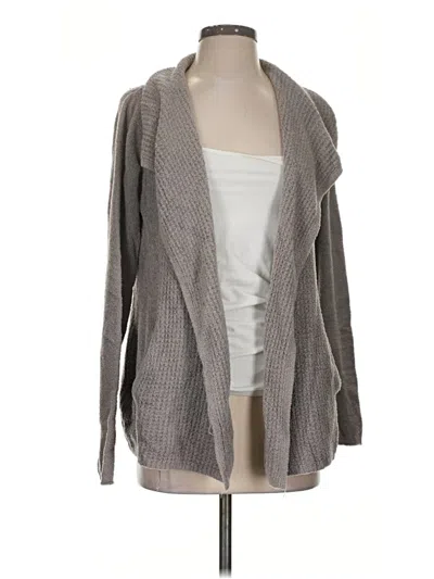 Pre-owned Barefoot Dreams Cozychic Lite Cardigan Sweater In Gray