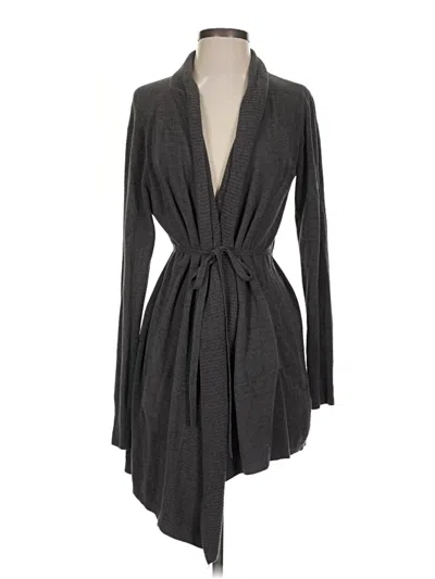 Pre-owned Barefoot Dreams Cozychic Lite Cardigan Sweater In Gray