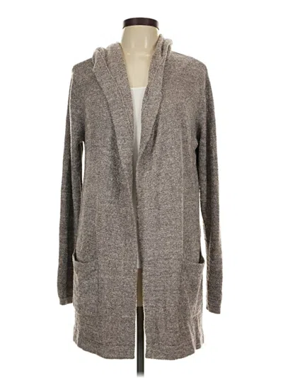 Pre-owned Barefoot Dreams Cozychic Lite Cardigan Sweater In Gray