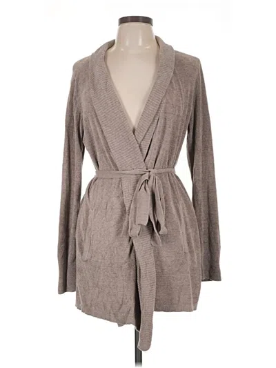 Pre-owned Barefoot Dreams Cozychic Lite Cardigan Sweater In Gray