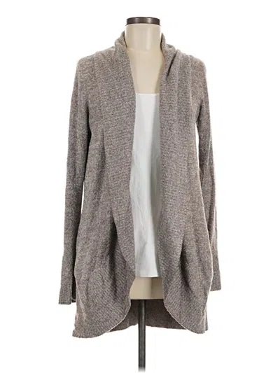 Pre-owned Barefoot Dreams Cozychic Lite Cardigan Sweater In Gray