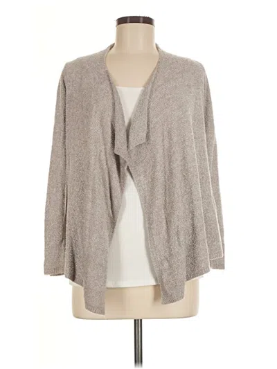 Pre-owned Barefoot Dreams Cozychic Lite Cardigan Sweater In Gray