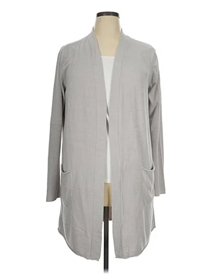 Pre-owned Barefoot Dreams Cozychic Lite Cardigan Sweater In Gray