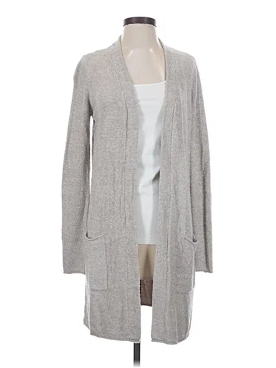 Pre-owned Barefoot Dreams Cozychic Lite Cardigan Sweater In Gray