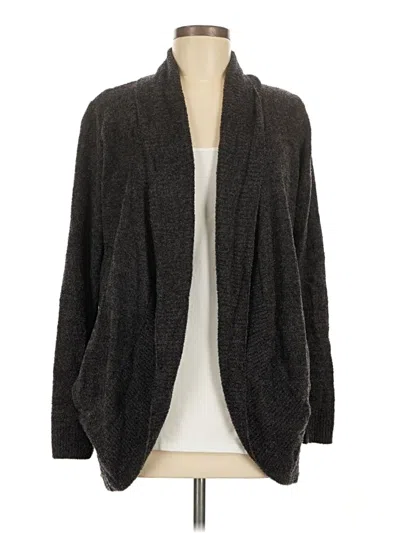 Pre-owned Barefoot Dreams Cozychic Lite Cardigan Sweater In Gray