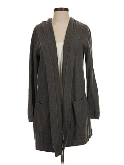 Pre-owned Barefoot Dreams Cozychic Lite Cardigan Sweater In Gray