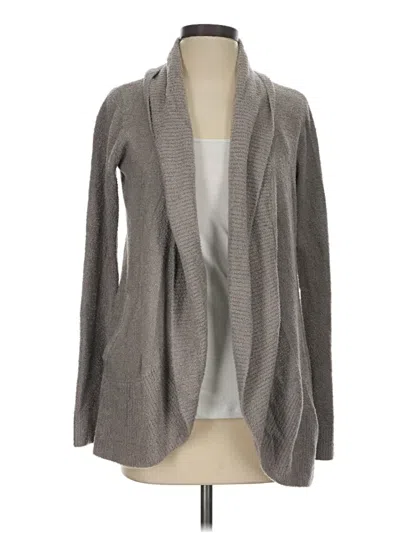 Pre-owned Barefoot Dreams Cozychic Lite Cardigan Sweater In Gray