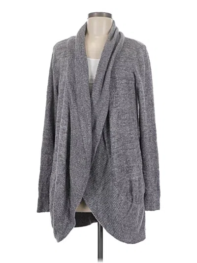 Pre-owned Barefoot Dreams Cozychic Lite Cardigan Sweater In Gray