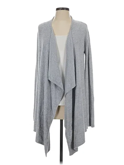 Pre-owned Barefoot Dreams Cozychic Lite Cardigan Sweater In Gray