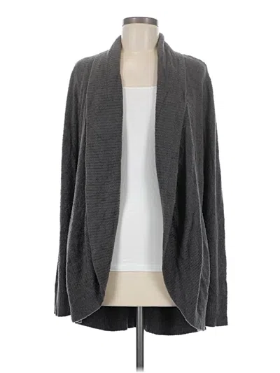 Pre-owned Barefoot Dreams Cozychic Lite Cardigan Sweater In Gray