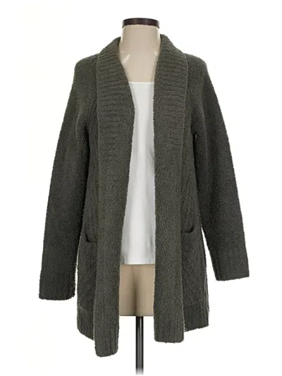 Pre-owned Barefoot Dreams Cozychic Lite Cardigan Sweater In Gray