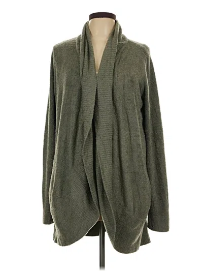 Pre-owned Barefoot Dreams Cozychic Lite Cardigan Sweater In Green