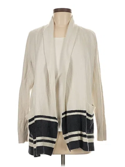 Pre-owned Barefoot Dreams Cozychic Lite Cardigan Sweater In Ivory