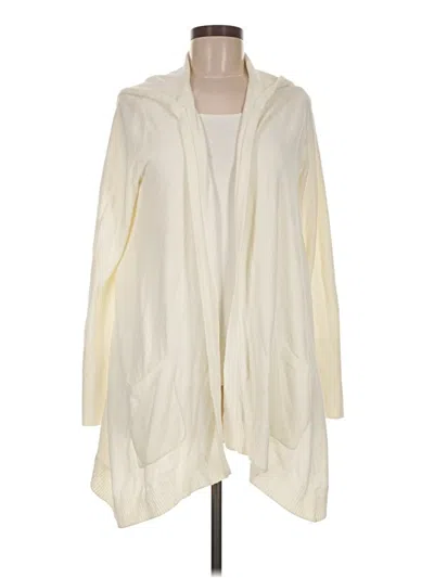 Pre-owned Barefoot Dreams Cozychic Lite Cardigan Sweater In Ivory