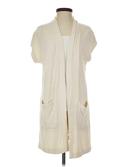 Pre-owned Barefoot Dreams Cozychic Lite Cardigan Sweater In Ivory