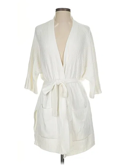Pre-owned Barefoot Dreams Cozychic Lite Cardigan Sweater In Ivory