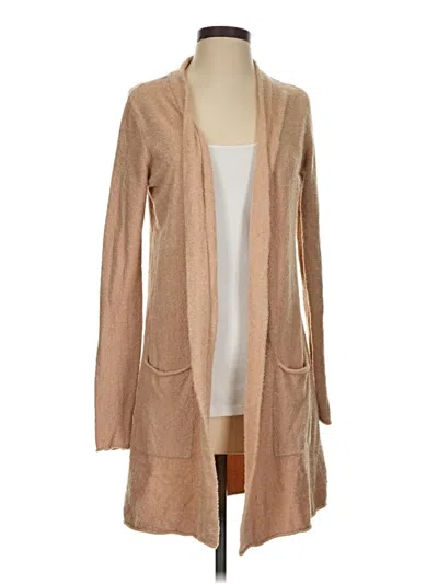 Pre-owned Barefoot Dreams Cozychic Lite Cardigan Sweater In Tan