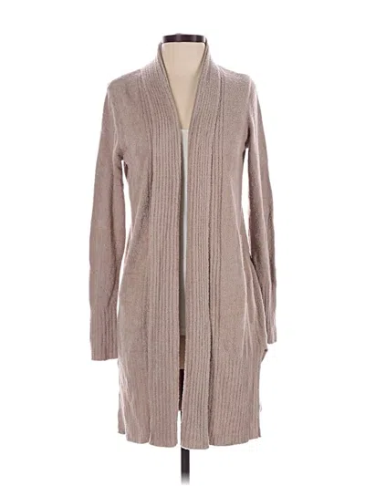 Pre-owned Barefoot Dreams Cozychic Lite Cardigan Sweater In Tan