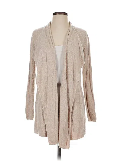 Pre-owned Barefoot Dreams Cozychic Lite Cardigan Sweater In Tan
