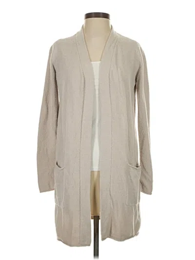 Pre-owned Barefoot Dreams Cozychic Lite Cardigan Sweater In Tan