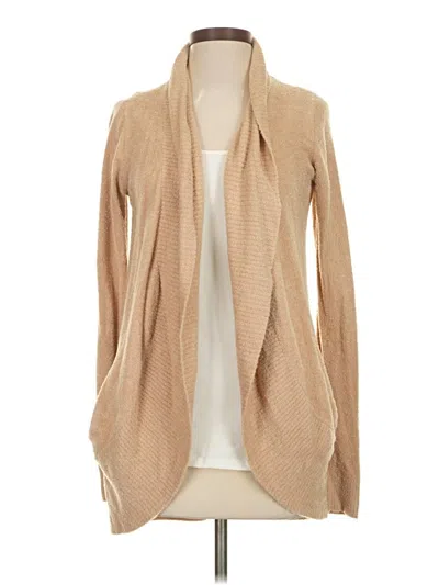 Pre-owned Barefoot Dreams Cozychic Lite Cardigan Sweater In Tan