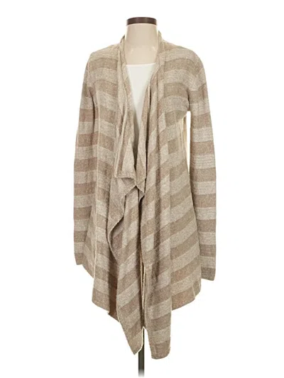 Pre-owned Barefoot Dreams Cozychic Lite Cardigan Sweater In Tan