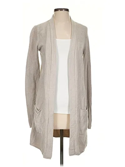 Pre-owned Barefoot Dreams Cozychic Lite Cardigan Sweater In Tan