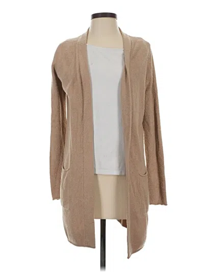 Pre-owned Barefoot Dreams Cozychic Lite Cardigan Sweater In Tan