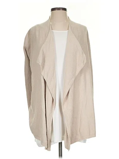 Pre-owned Barefoot Dreams Cozychic Lite Cardigan Sweater In Tan