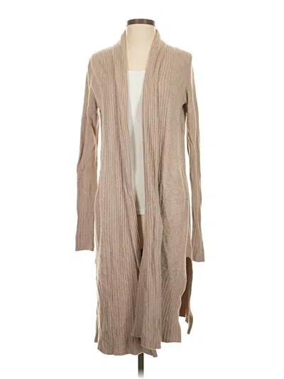 Pre-owned Barefoot Dreams Cozychic Lite Cardigan Sweater In Tan