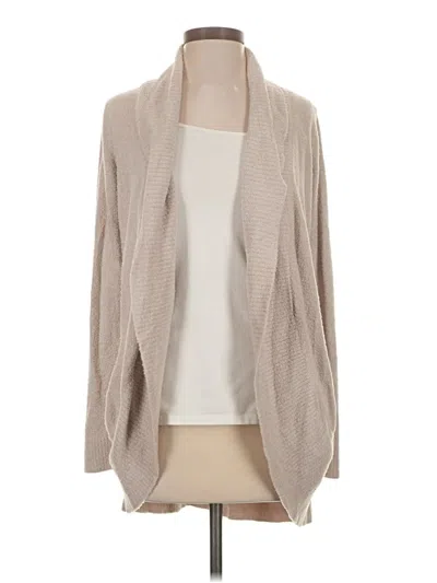 Pre-owned Barefoot Dreams Cozychic Lite Cardigan Sweater In Tan