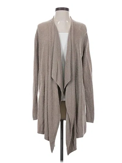 Pre-owned Barefoot Dreams Cozychic Lite Cardigan Sweater In Tan