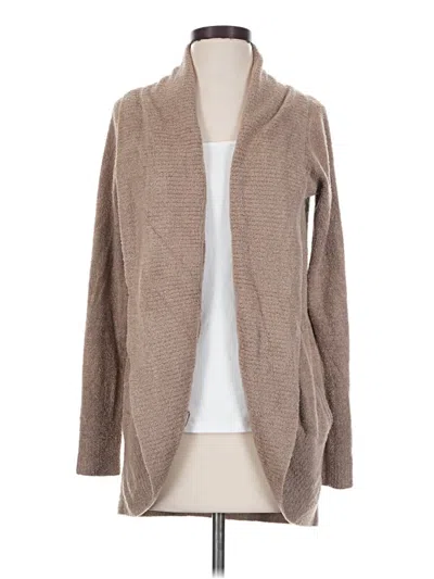 Pre-owned Barefoot Dreams Cozychic Lite Cardigan Sweater In Tan