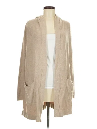 Pre-owned Barefoot Dreams Cozychic Lite Cardigan Sweater In Tan