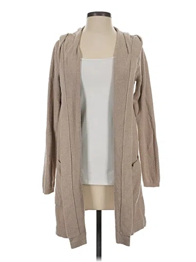 Pre-owned Barefoot Dreams Cozychic Lite Cardigan Sweater In Tan