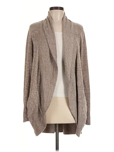 Pre-owned Barefoot Dreams Cozychic Lite Cardigan Sweater In Tan