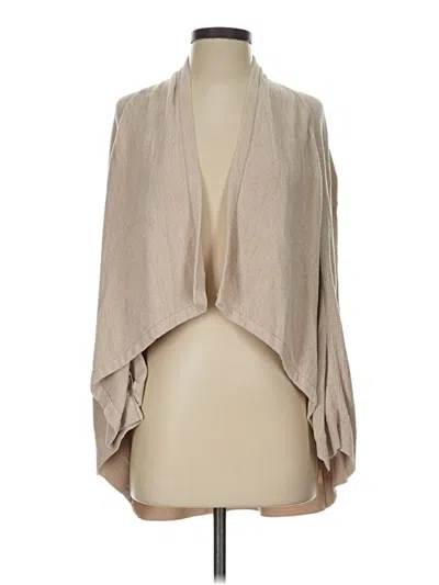 Pre-owned Barefoot Dreams Cozychic Lite Cardigan Sweater In Tan