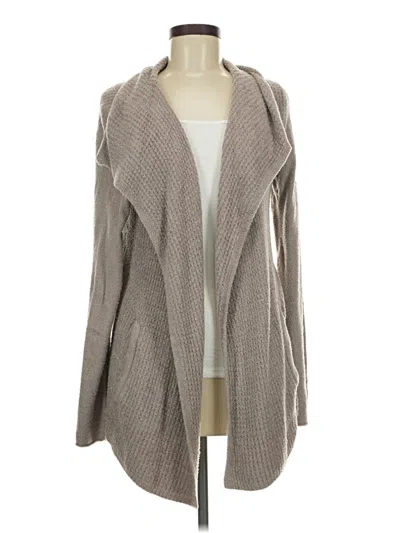 Pre-owned Barefoot Dreams Cozychic Lite Cardigan Sweater In Tan