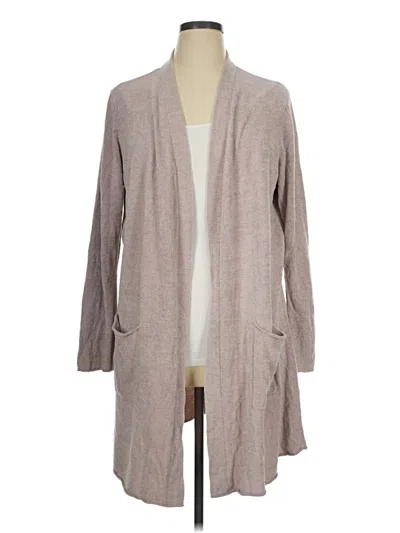 Pre-owned Barefoot Dreams Cozychic Lite Cardigan Sweater In Tan