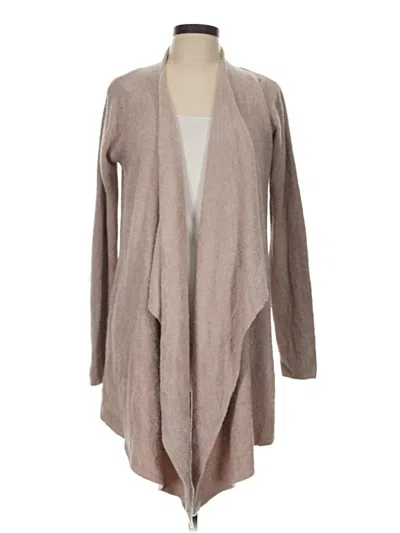 Pre-owned Barefoot Dreams Cozychic Lite Cardigan Sweater In Tan