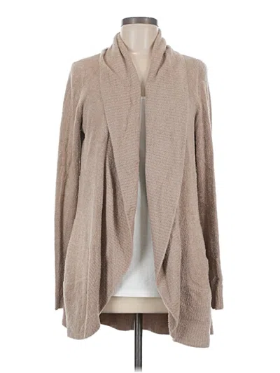 Pre-owned Barefoot Dreams Cozychic Lite Cardigan Sweater In Tan