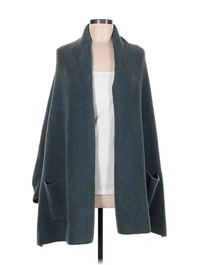 Pre-owned Barefoot Dreams Cozychic Lite Cardigan Sweater In Teal