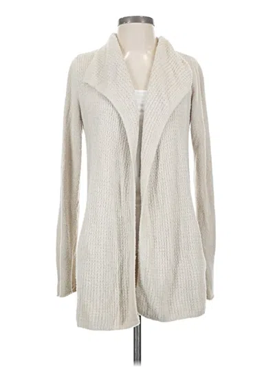 Pre-owned Barefoot Dreams Cozychic Lite Cardigan Sweater In White