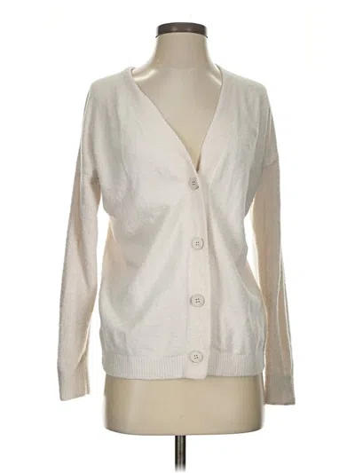 Pre-owned Barefoot Dreams Cozychic Lite Cardigan Sweater In White