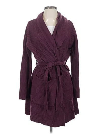 Pre-owned Barefoot Dreams Cozychic Lite Casual Dress In Burgundy