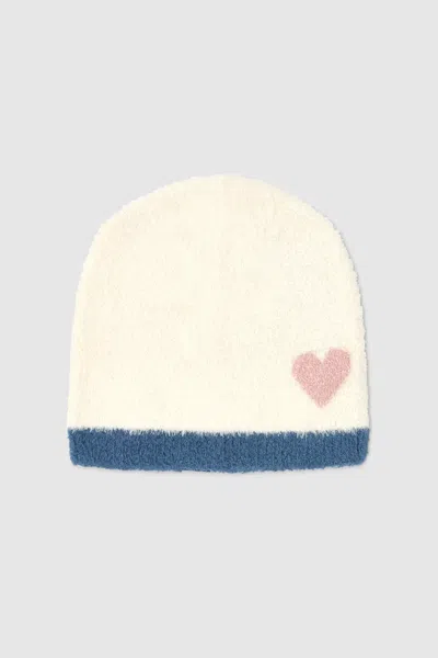 Barefoot Dreams Cozychic Lite® Colorblock Heart Baby Beanie In Cream Multi