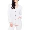 Barefoot Dreams Cozychic Lite Button-down Cardigan In White